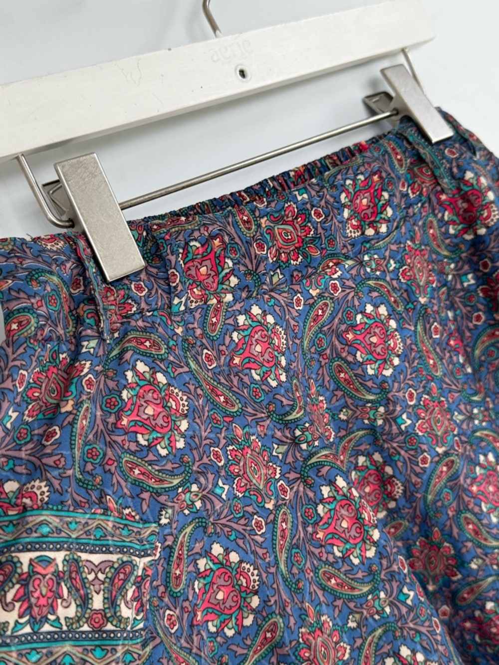 Earthbound Trading Co. Floral Paisley Blue A-Line Skirt Size Small - Picture 5 of 9